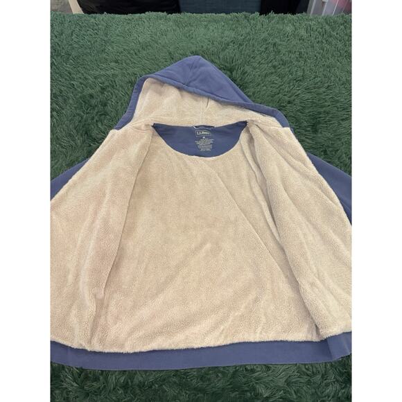 LL Bean Hoodie Sherpa Fleece Lined Full Zip Jacket Women’s Size Medium Sweater - Picture 4 of 7